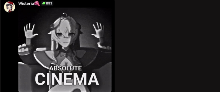 Wisteria posted an ABSOLUTE CINEMA reaction image